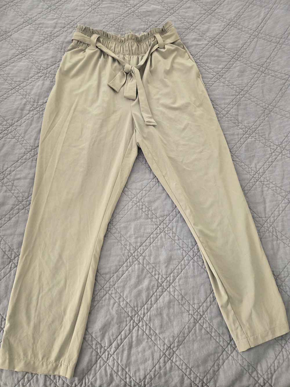 STYLUS Beige Paperbag Waist Trousers